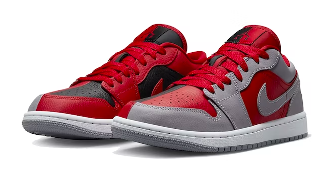 Jordan 1 Low SE Homage Split Gym Red Cement Grey