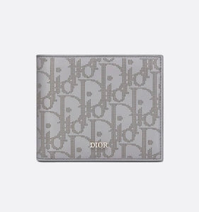 DIOR OBLIQUE GALAXY LEATHER BI-FOLD WALLET OFF WHITE