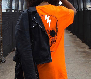 GOF REFLECTIVE SKULL TEE ORANGE