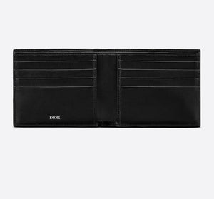 DIOR OBLIQUE GALAXY LEATHER BI-FOLD WALLET BLACK