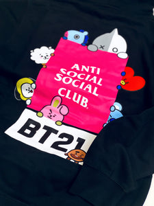 ASSC BT21 HOODIE PINK LOGO