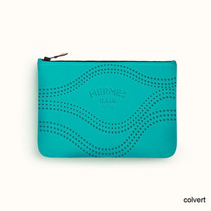 HERMES Neobain Waves Pouch MEDIUM Aqua