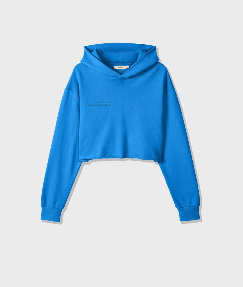 PANGAIA CROPPED HOODIE COBALT BLUE BLAK.KW