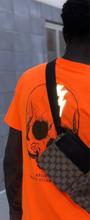 Load image into Gallery viewer, GOF REFLECTIVE SKULL TEE ORANGE
