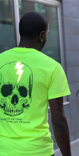 Load image into Gallery viewer, GOF REFLECTIVE SKULL TEE NEON
