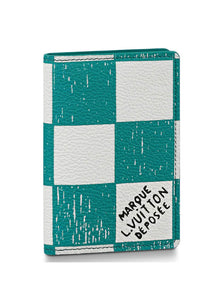 LOUIS VUITTON POCKET ORGANIZER TEAL BLUE CHECKERS