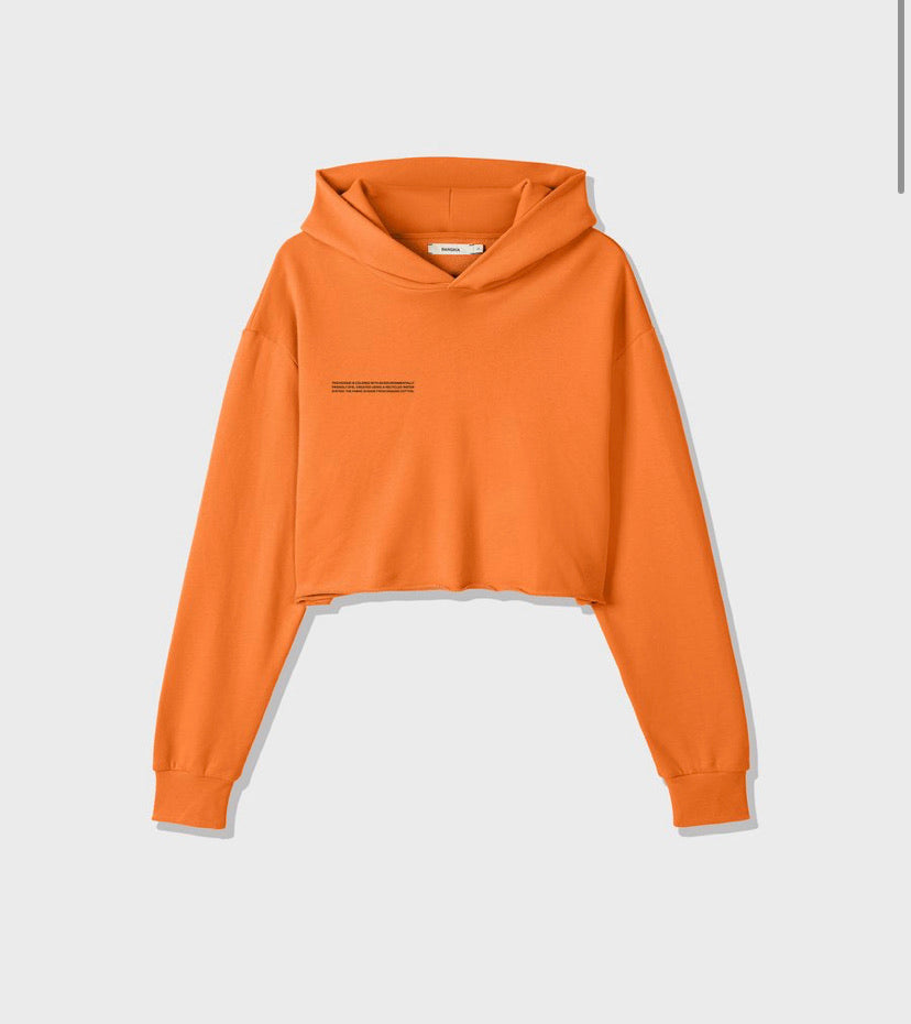 PANGAIA CROPPED HOODIE PERSIMMON ORANGE